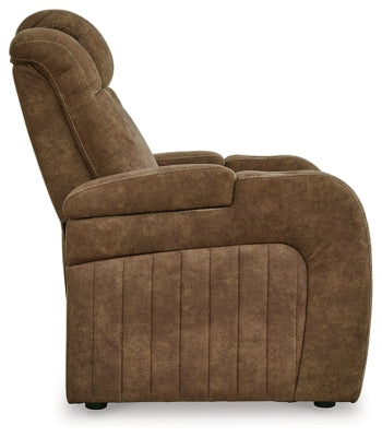 Power Recliner In Solid Brindle Fabric