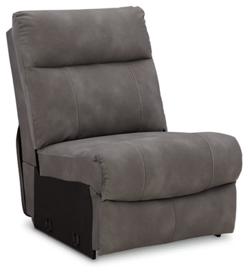 Armless Chair In Solid Slate Fabric