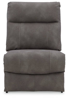 Armless Chair In Solid Slate Fabric