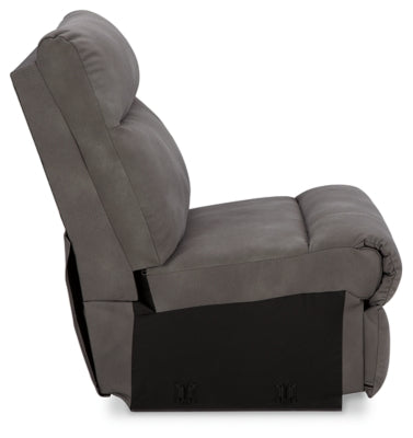 Armless Chair In Solid Slate Fabric