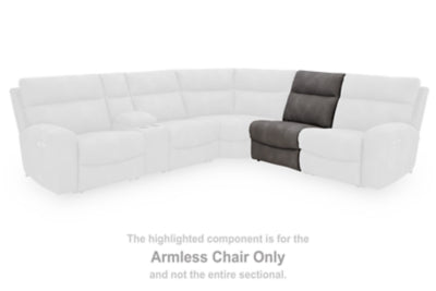 Armless Chair In Solid Slate Fabric