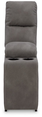 Console with Storage In Solid Slate Fabric