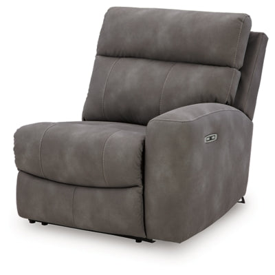 Right-Arm Facing Power Recliner In Solid Slate Fabric