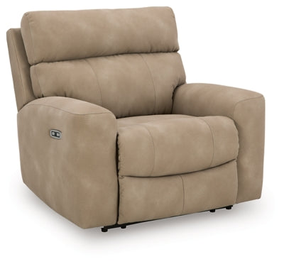 Power Recliner In Solid Sand Fabric