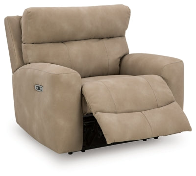 Power Recliner In Solid Sand Fabric
