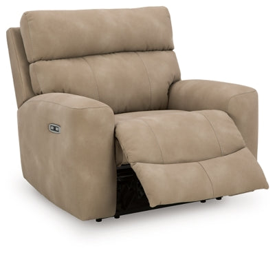 Power Recliner In Solid Sand Fabric
