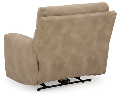 Power Recliner In Solid Sand Fabric