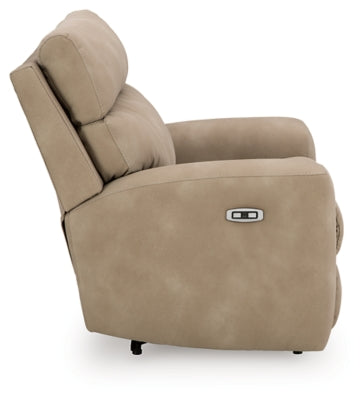 Power Recliner In Solid Sand Fabric