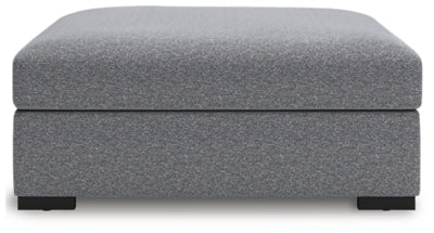 Oversized Accent Ottoman In Solid Salt and Pepper Fabric