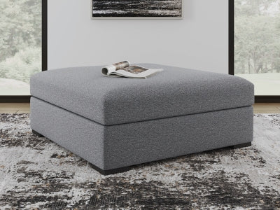 Oversized Accent Ottoman In Solid Salt and Pepper Fabric