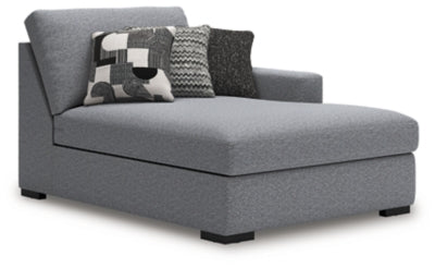 Right-Arm Facing Corner Chaise In Solid Salt and Pepper Fabric;Performance Fabric;Next-Gen Nuvella™