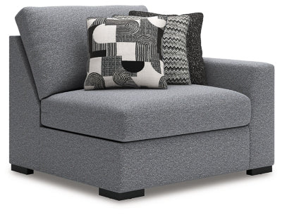 Right-Arm Facing Corner Chair In Solid Salt and Pepper Fabric;Performance Fabric;Next-Gen Nuvella™