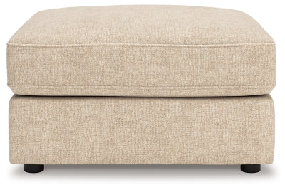Oversized Accent Ottoman In Solid Sand Fabric