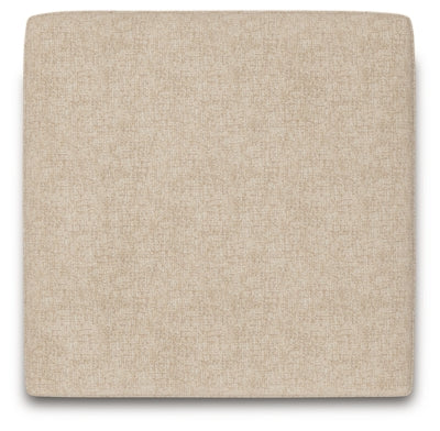 Oversized Accent Ottoman In Solid Sand Fabric
