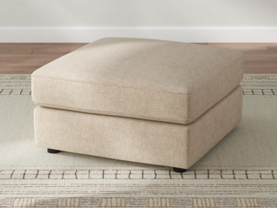 Oversized Accent Ottoman In Solid Sand Fabric