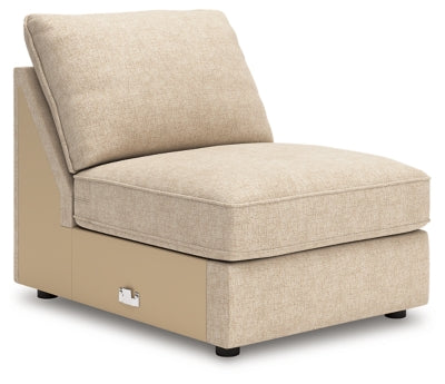 Armless Chair In Solid Sand Fabric