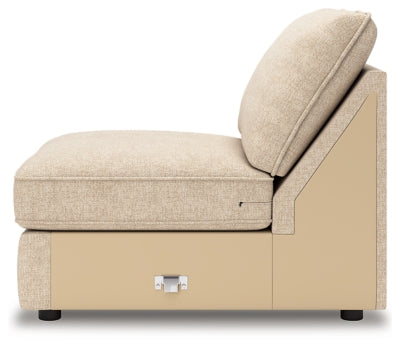 Armless Chair In Solid Sand Fabric