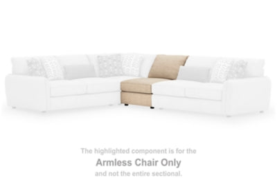 Armless Chair In Solid Sand Fabric