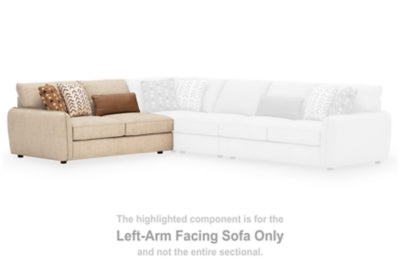 Left-Arm Facing Sofa In Solid Sand Fabric