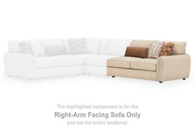 Right-Arm Facing Sofa In Solid Sand Fabric