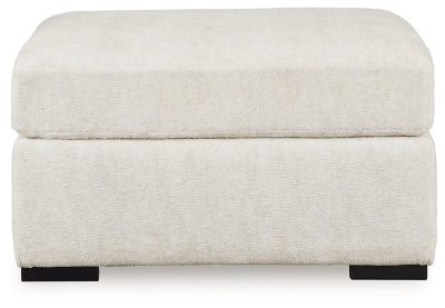 Oversized Accent Ottoman In Solid Ivory Fabric