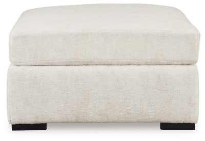 Oversized Accent Ottoman In Solid Ivory Fabric
