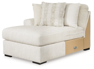 Left-Arm Facing Corner Chaise In Solid Ivory Fabric