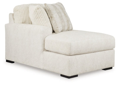 Left-Arm Facing Corner Chaise In Solid Ivory Fabric