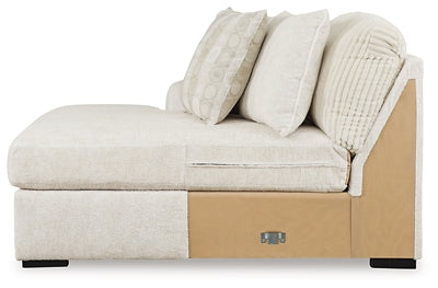 Left-Arm Facing Corner Chaise In Solid Ivory Fabric