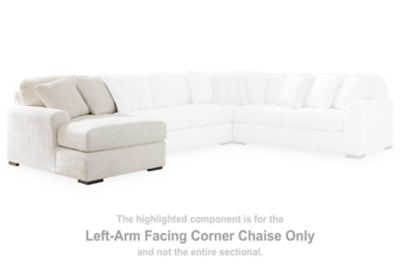 Left-Arm Facing Corner Chaise In Solid Ivory Fabric