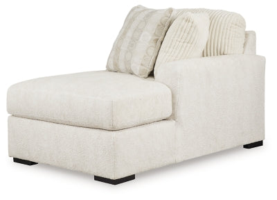 Right-Arm Facing Corner Chaise In Solid Ivory Fabric