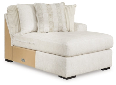 Right-Arm Facing Corner Chaise In Solid Ivory Fabric