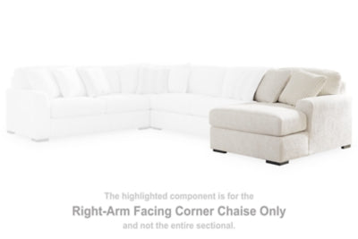 Right-Arm Facing Corner Chaise In Solid Ivory Fabric