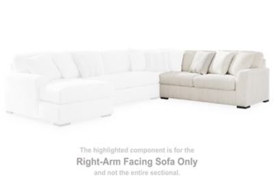 Right-Arm Facing Sofa In Solid Ivory Fabric