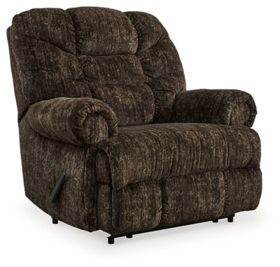 Recliner In Solid Chocolate Fabric
