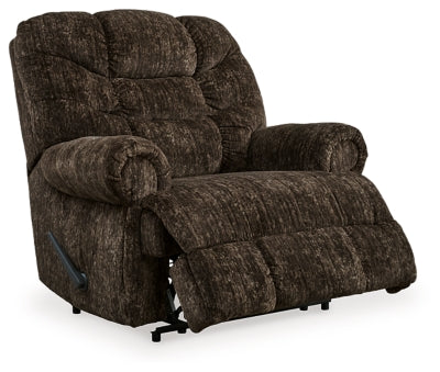 Recliner In Solid Chocolate Fabric