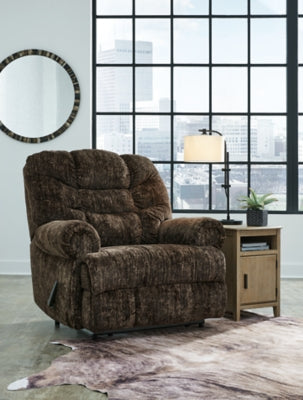 Recliner In Solid Chocolate Fabric