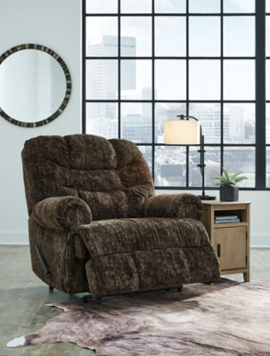 Recliner In Solid Chocolate Fabric