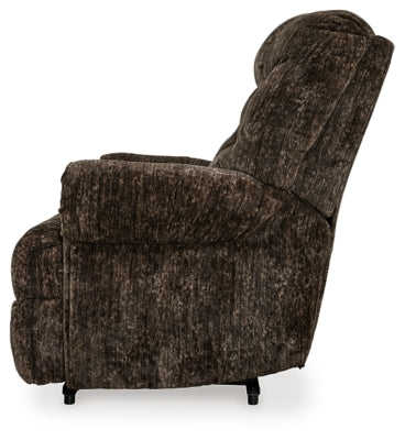 Recliner In Solid Chocolate Fabric