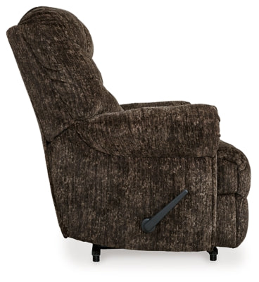 Recliner In Solid Chocolate Fabric
