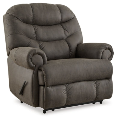 Recliner In Solid Gunmetal Fabric