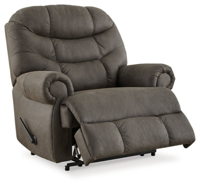 Recliner In Solid Gunmetal Fabric