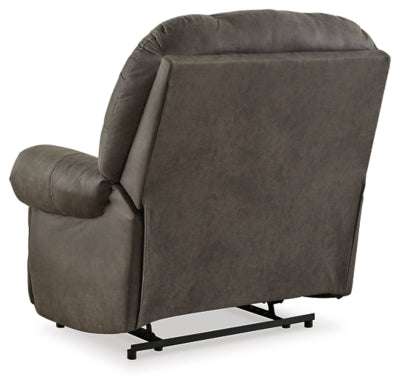 Recliner In Solid Gunmetal Fabric