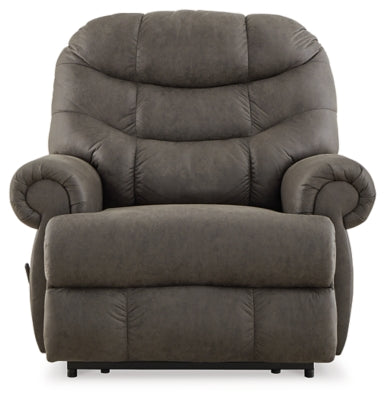 Recliner In Solid Gunmetal Fabric