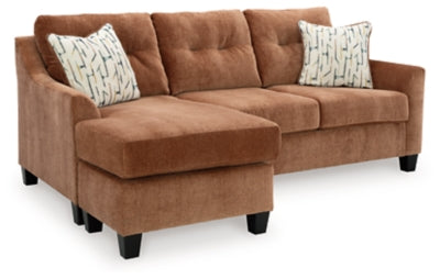 Sofa Chaise In Solid Clay Fabric