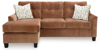 Sofa Chaise In Solid Clay Fabric