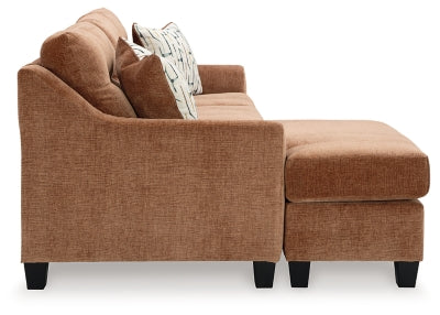 Sofa Chaise In Solid Clay Fabric