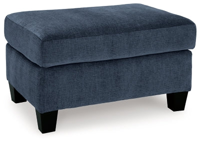 Ottoman In Solid Ink Fabric