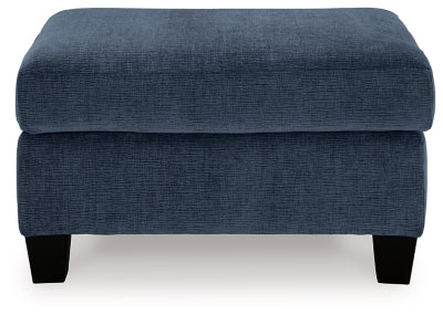 Ottoman In Solid Ink Fabric