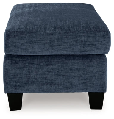 Ottoman In Solid Ink Fabric